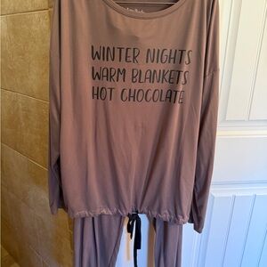Winter Nights Chocolate Pajama Set
